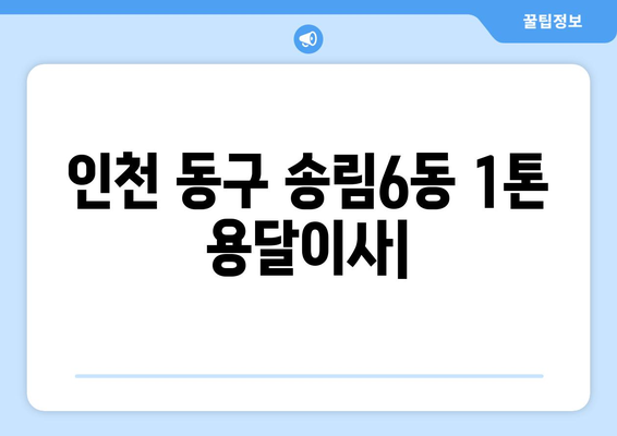 인천 동구 송림6동 1톤 용달이사| 빠르고 안전한 이사, 지금 바로 상담하세요! | 1톤 용달, 이삿짐센터, 저렴한 이사, 친절한 서비스