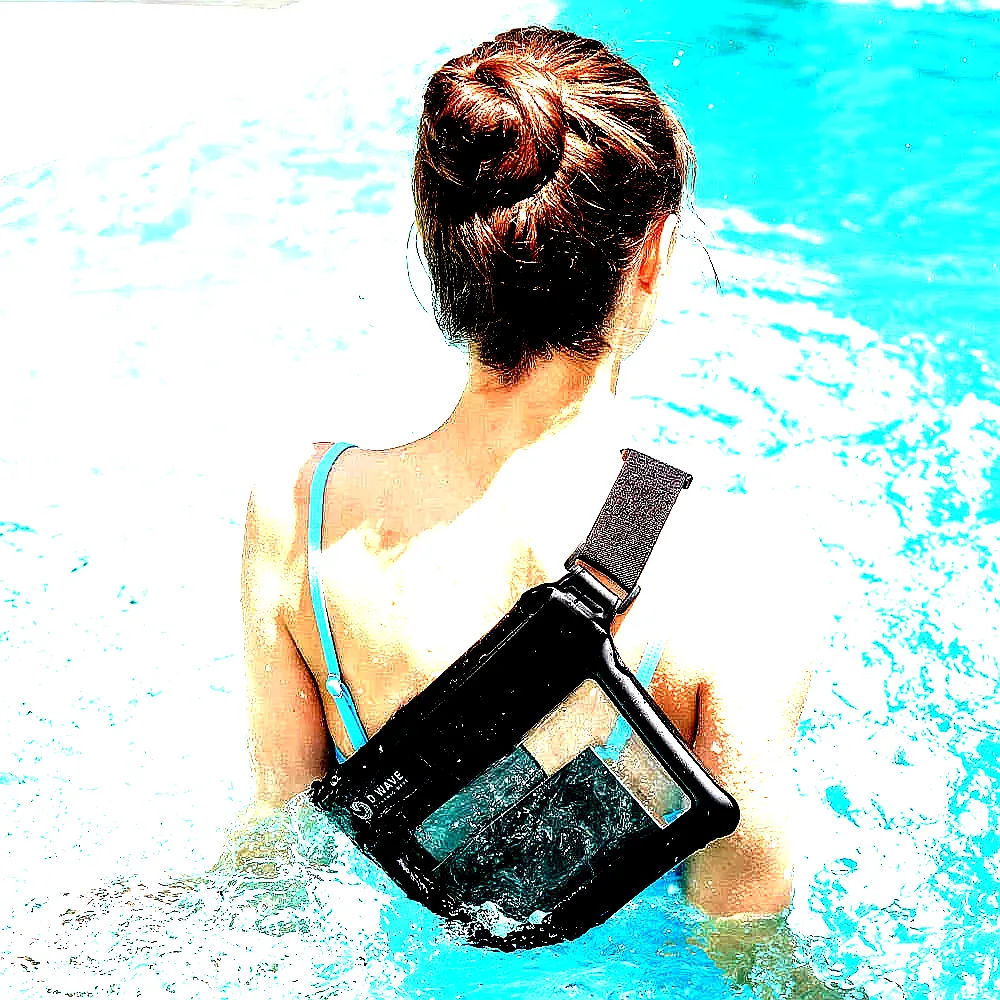 1+1 디웨이브 에어쿠션 핸드폰 스마트폰 크로스 방수팩 물놀이 해외 여행 화이트(M)+블랙(M) 이미지 8