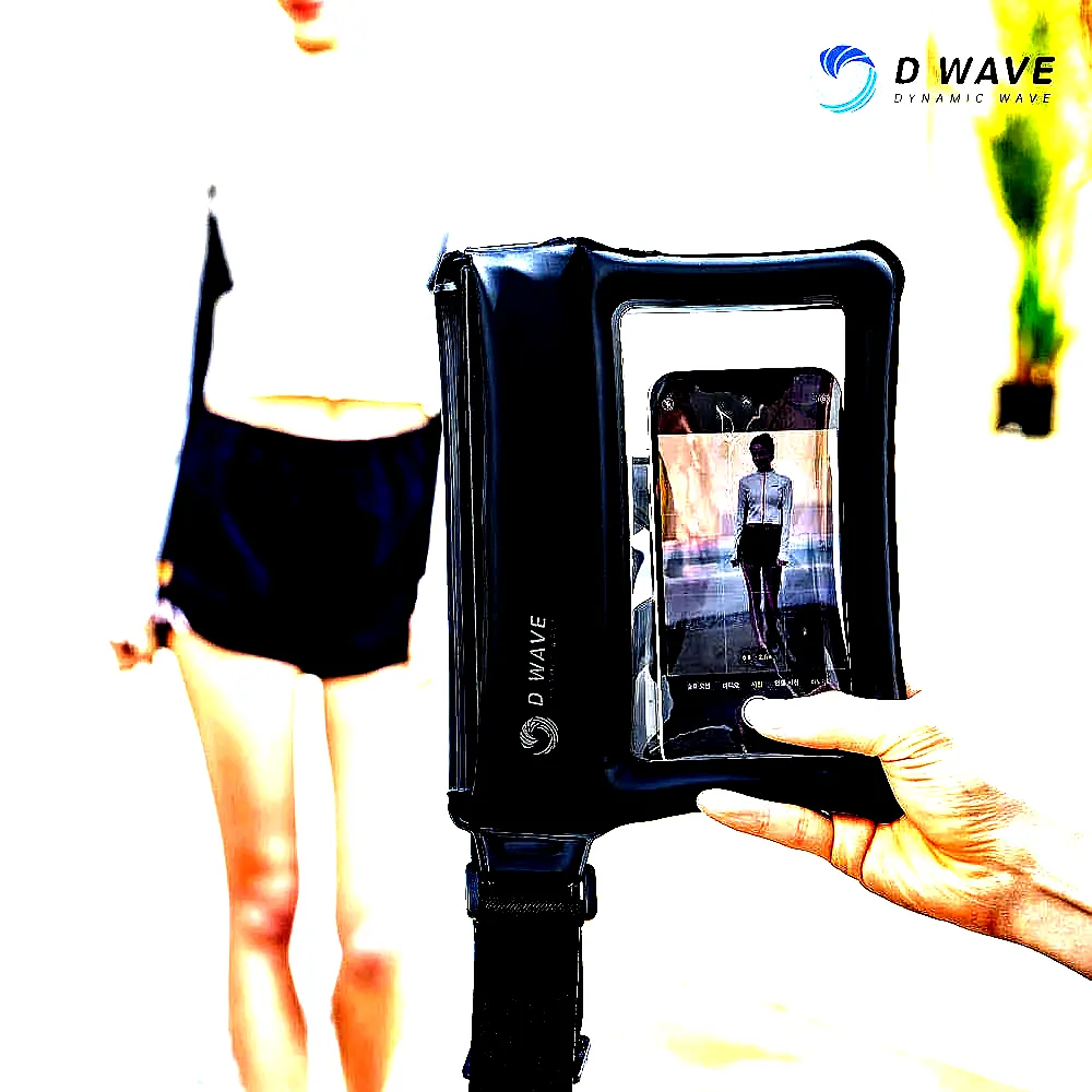 1+1 디웨이브 에어쿠션 핸드폰 스마트폰 크로스 방수팩 물놀이 해외 여행 화이트(M)+블랙(M) 이미지 4