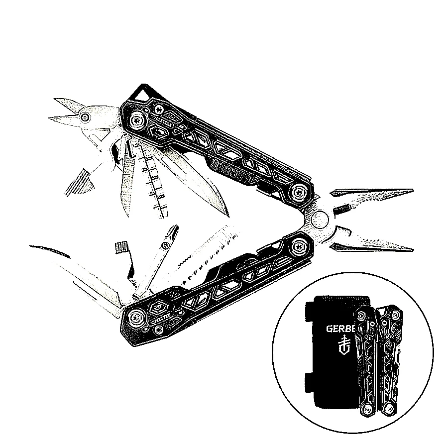 거버 트러스 멀티툴 쉬스 세트 접이식 나이프 다용도 공구 이미지 1